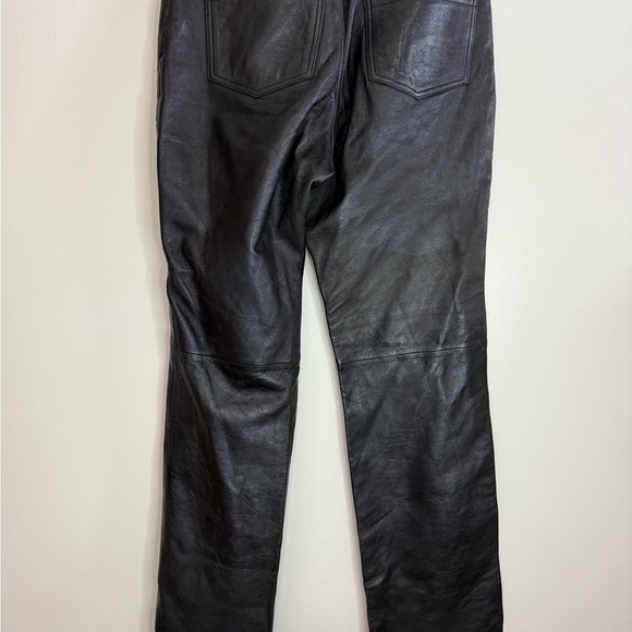 First genuine leather Black bootcut Leather Pants in size 10 - Picture 5 of 12